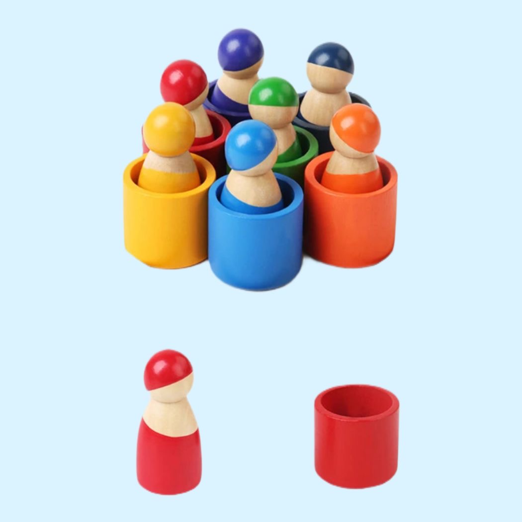 Holz Regenbogen Puzzle Spielzeug